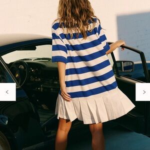 Free People Blue and White Striped Mini Dress oversized 19